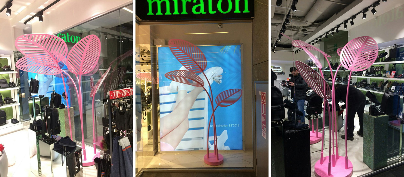 декор для оформления витрин сети магазинов «Miraton»